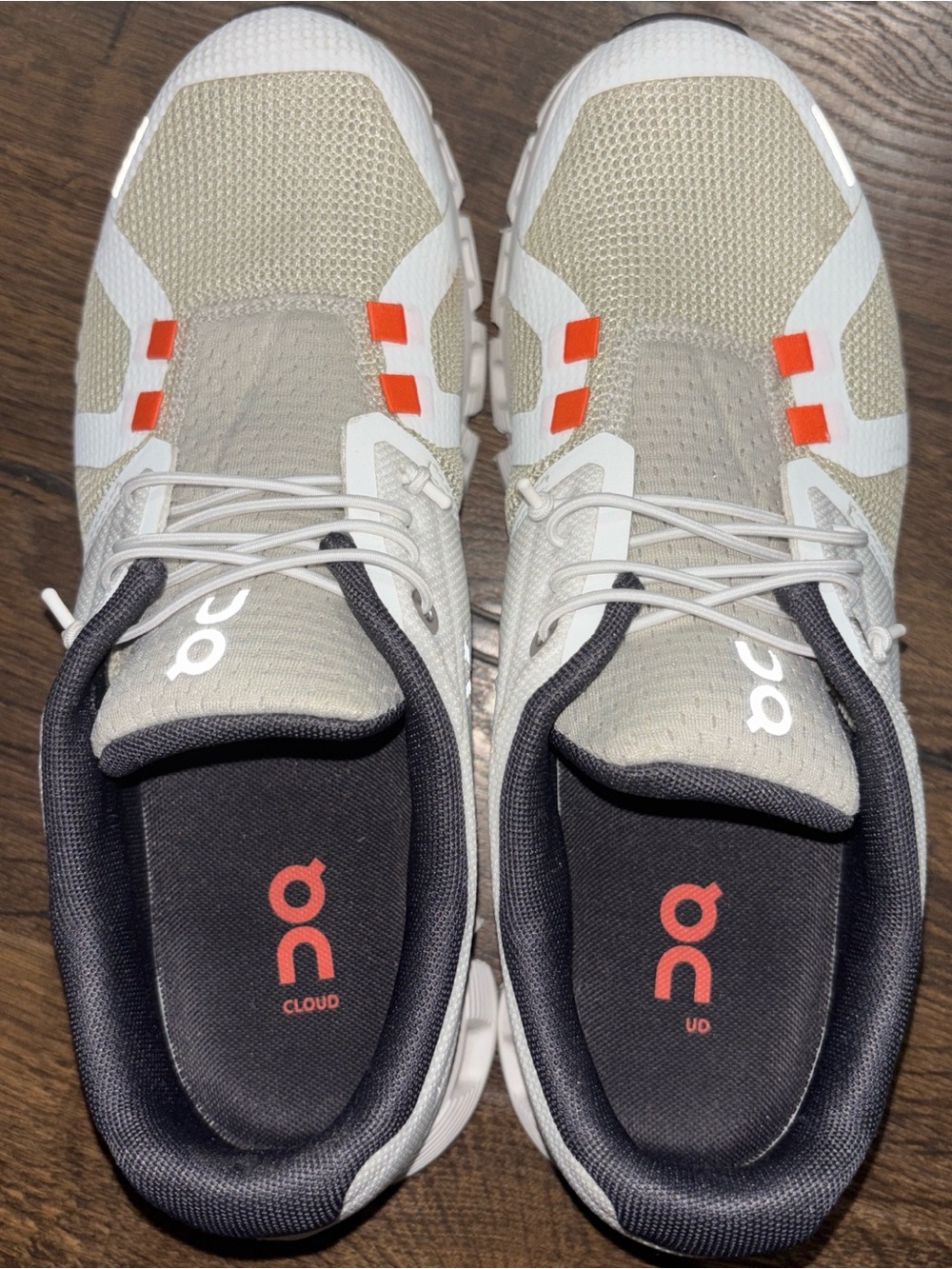 On Running Women’s Sneakers - Beige, White & Orange Accents